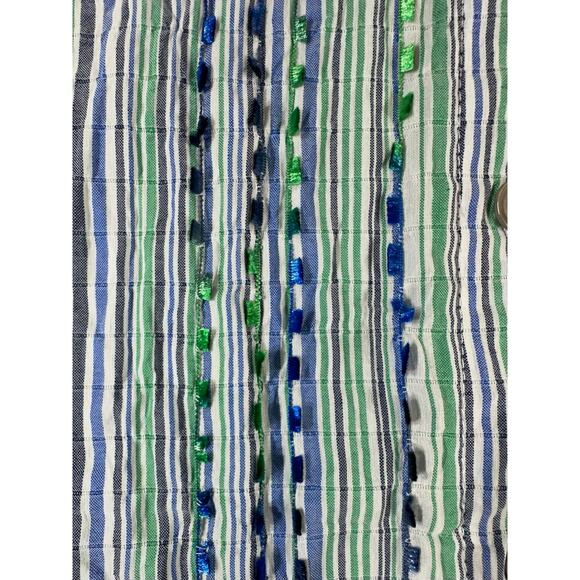 Alfred Dunner Greenwich Circle Shirt Size 12 Eyelash Threads Striped Blue‎ Green - Picture 6 of 11